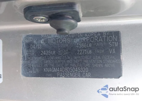 2013 Kia Optima Hybrid Ex from USA, damaged, VIN KNAGM4AD8D5045320